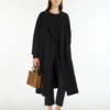 Wool broadcloth midi coat, midnightblue