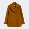 Wool broadcloth pea coat, mustard Wool broadcloth pea coat, mustard
