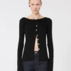 Wool cardigan with chain, black Wool cardigan with chain, black
