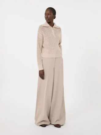 Wool, cashmere and lurex sweater, albino