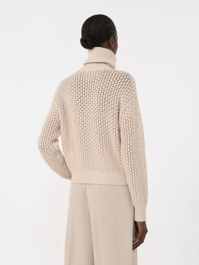Wool, cashmere and lurex sweater, albino