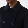 Wool, cashmere and silk boxy jacket, navy