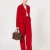 Wool, cashmere and silk boxy jacket, red