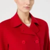 Wool, cashmere and silk boxy jacket, red