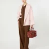 Wool, cashmere and silk robe coat, pink