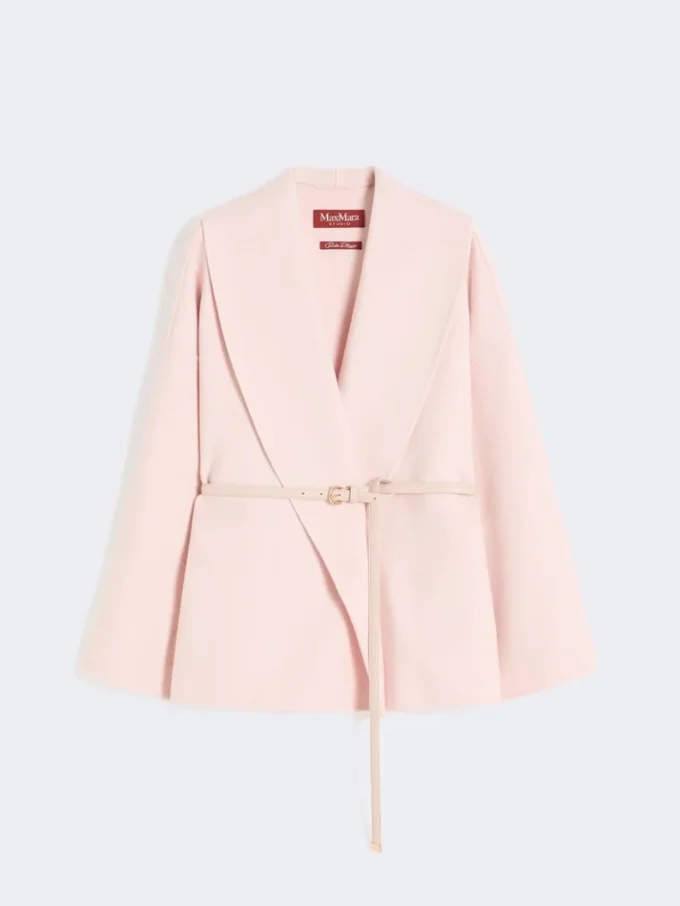 Wool, cashmere and silk robe coat, pink