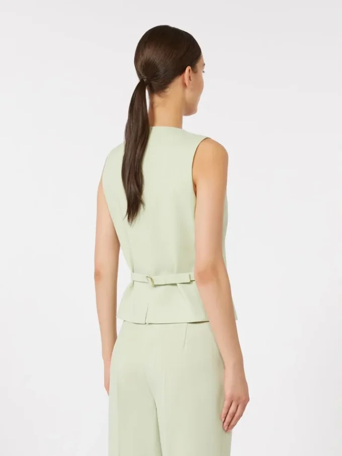 Wool crepe gilet, green Wool crepe gilet, green