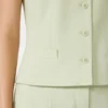 Wool crepe gilet, green Wool crepe gilet, green