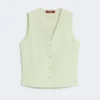 Wool crepe gilet, green Wool crepe gilet, green