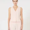 Wool crepe gilet, pink Wool crepe gilet, pink