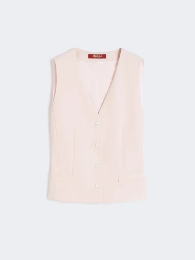 Wool crepe gilet, pink Wool crepe gilet, pink