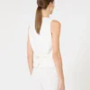 Wool crepe gilet, white Wool crepe gilet, white
