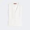 Wool crepe gilet, white Wool crepe gilet, white