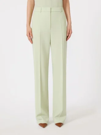 Wool crepe trousers, green