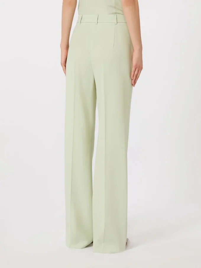 Wool crepe trousers, green