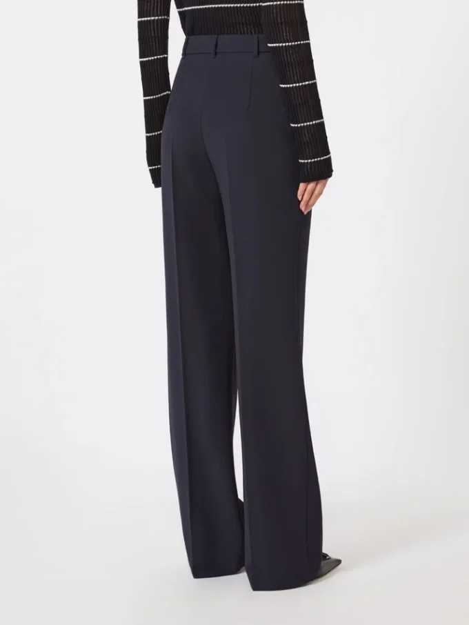 Wool crepe trousers, navy