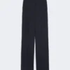 Wool crepe trousers, navy