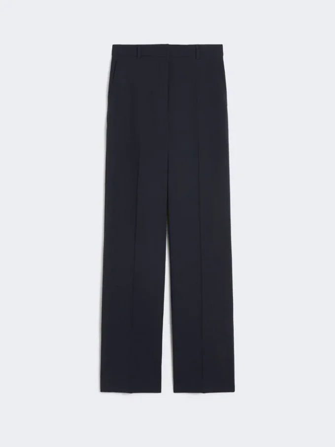 Wool crepe trousers, navy