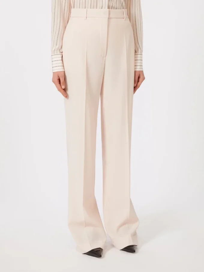 Wool crepe trousers, pink