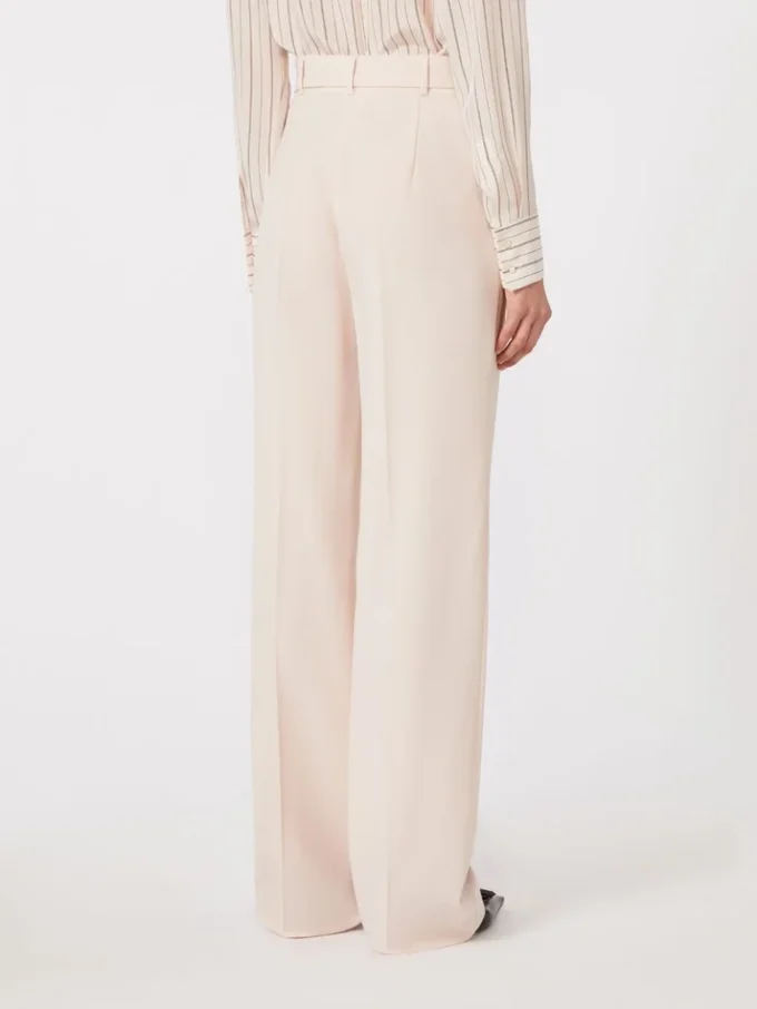Wool crepe trousers, pink