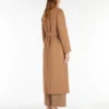 Wool drap wrap coat, camel