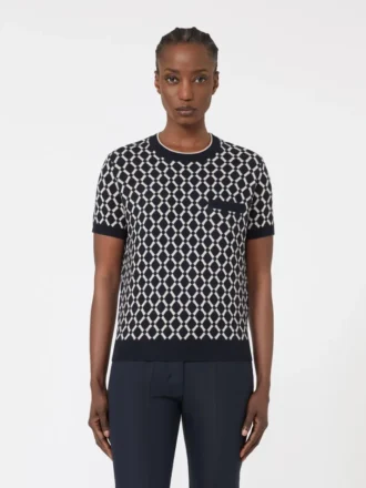 Wool jacquard jumper, ultramarine