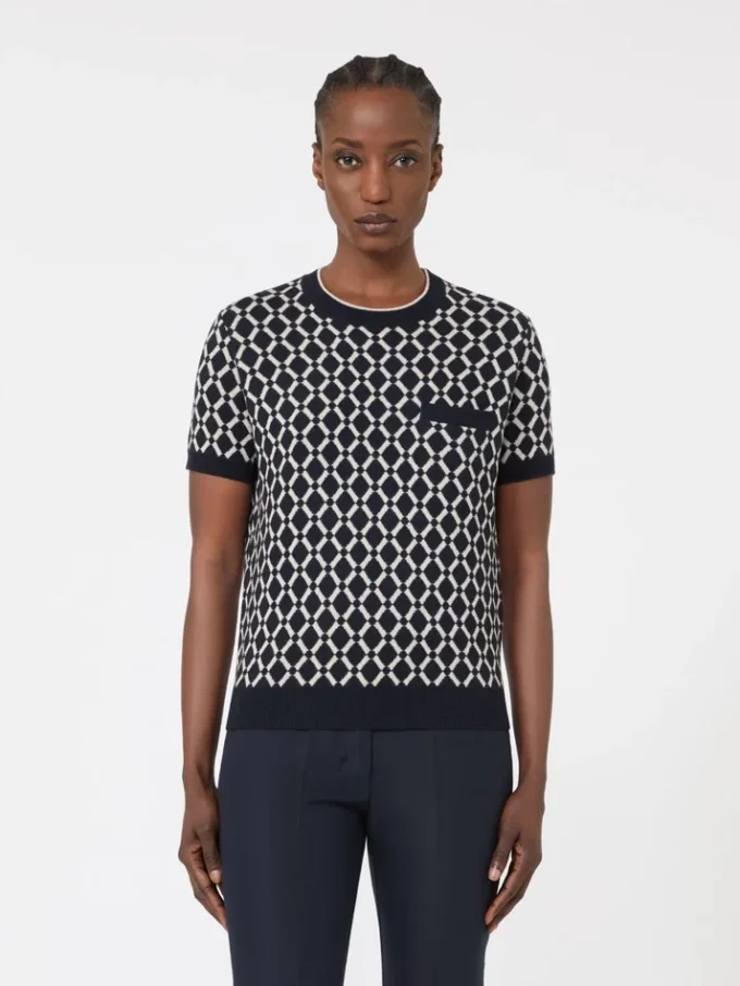 Wool jacquard jumper, ultramarine Wool jacquard jumper, ultramarine