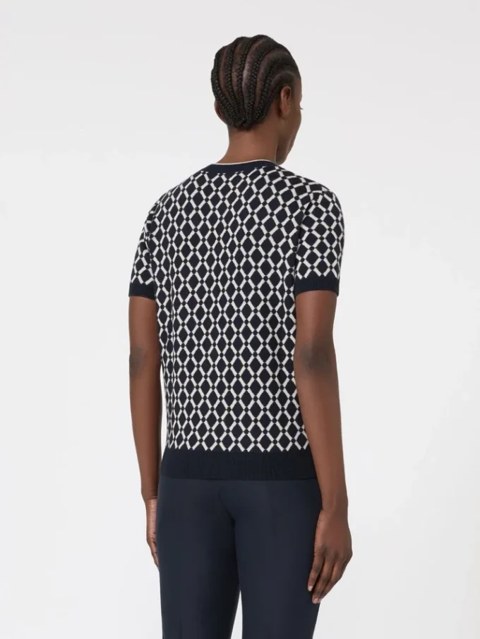 Wool jacquard jumper, ultramarine Wool jacquard jumper, ultramarine