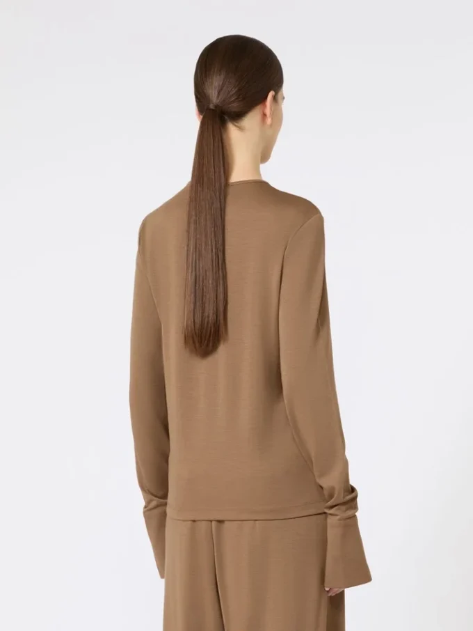 Wool jersey t-shirt, tobacco Wool jersey t-shirt, tobacco