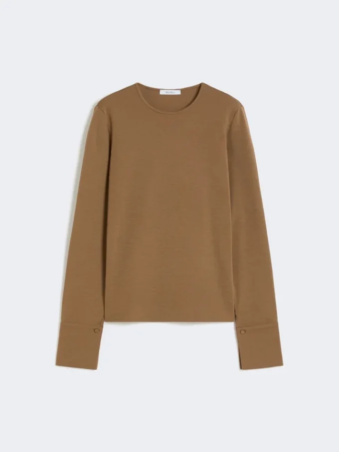 Wool jersey t-shirt, tobacco Wool jersey t-shirt, tobacco