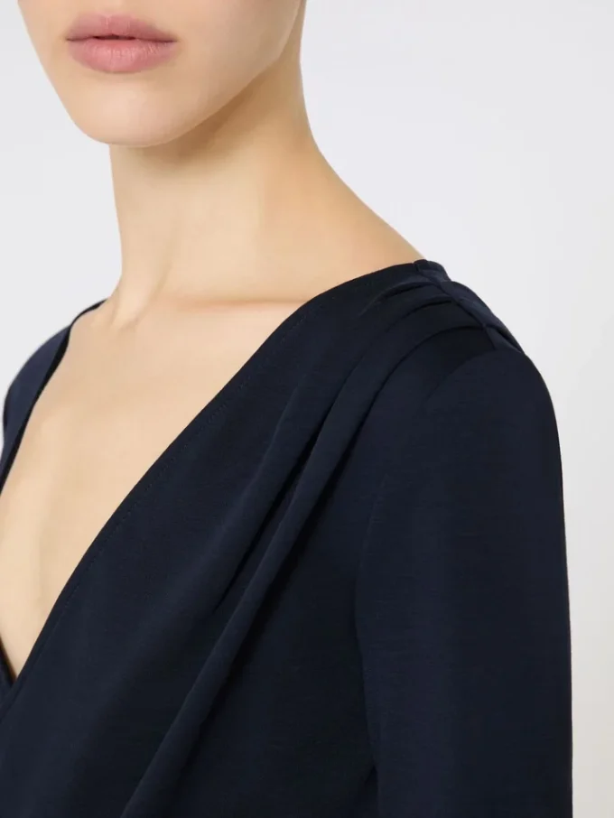 Wool jersey top, ultramarine