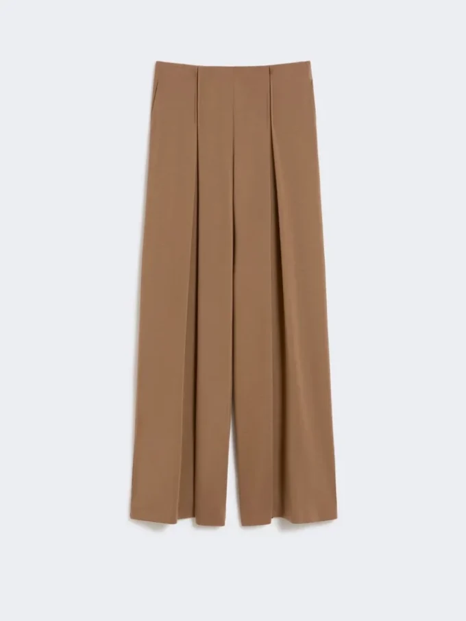 Wool jersey trousers, tobacco