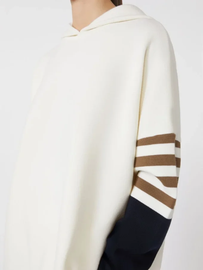 Wool-knit oversized jumper, ivory