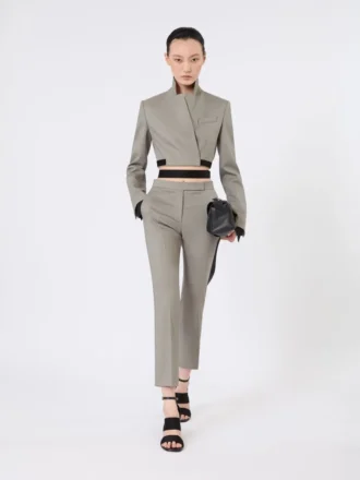 Wool, mohair and silk slim-fit trousers, medium grey