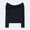 Wool off-the-shoulder top, ultramarine