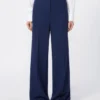 Wool piqua trousers, china blue
