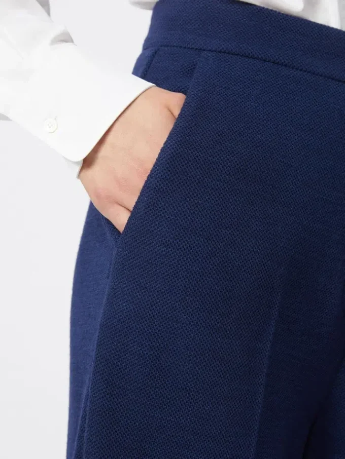 Wool piqua trousers, china blue