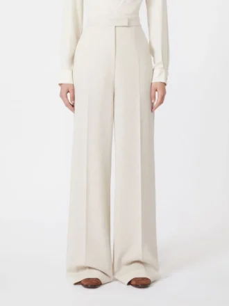 Wool piqua trousers, ivory Wool piqua trousers, ivory