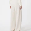 Wool piqua trousers, ivory