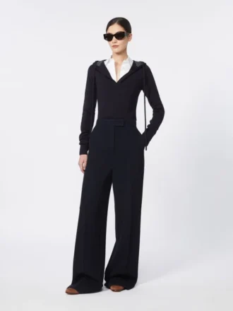 Wool piqua trousers, ultramarine