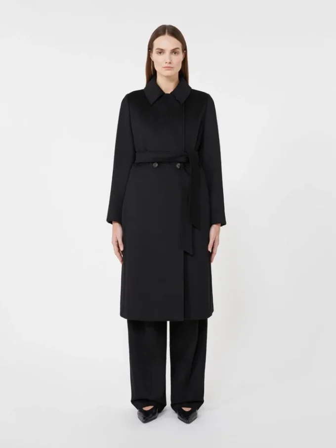 Wool robe coat, black Wool robe coat, black