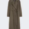 Wool robe coat, mud