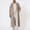 Wool robe coat, turtledove