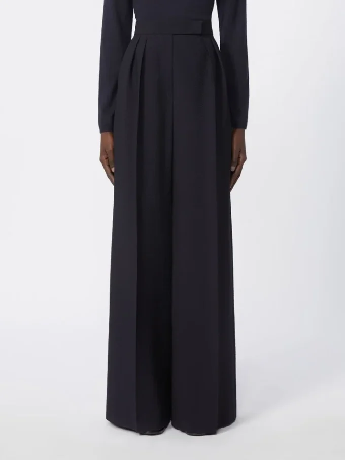 Wool seersucker trousers, ultramarine