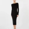 Wool yarn dress, black