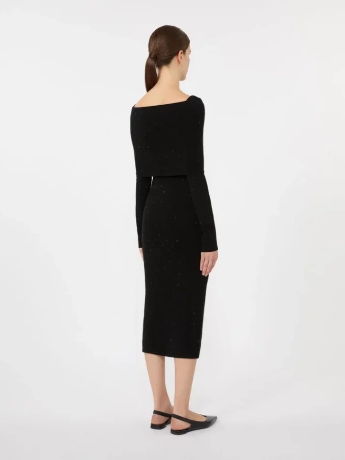 Wool yarn dress, black