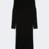 Wool yarn dress, black