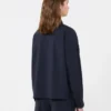Woollen cloth cropped jacket, navy