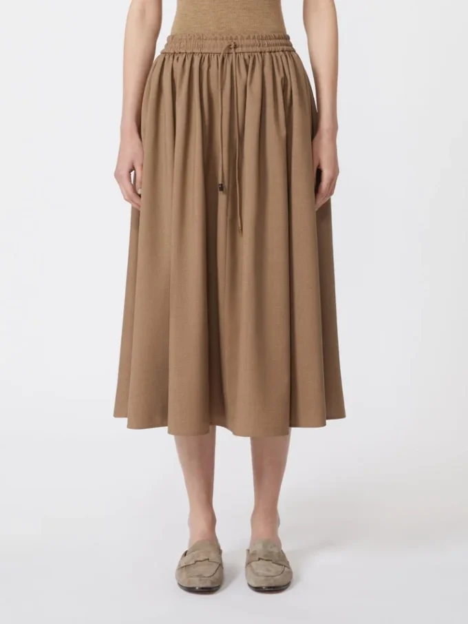 Woollen cloth midi skirt, hazelnut brown Woollen cloth midi skirt, hazelnut brown