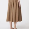 Woollen cloth midi skirt, hazelnut brown Woollen cloth midi skirt, hazelnut brown